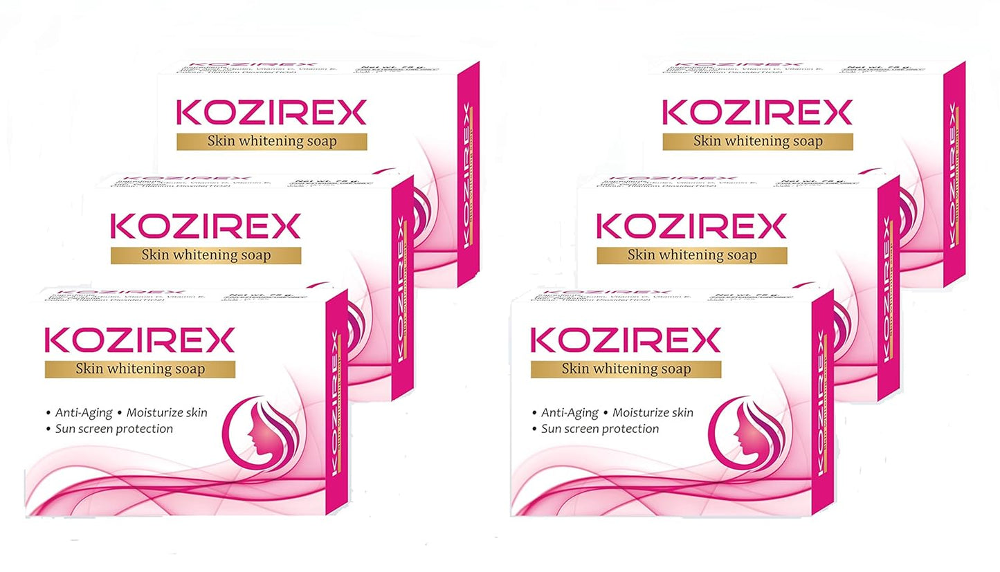 Biotrex Kozirex Skin Whitening Bath Soap, 75g (Pack of 6)
