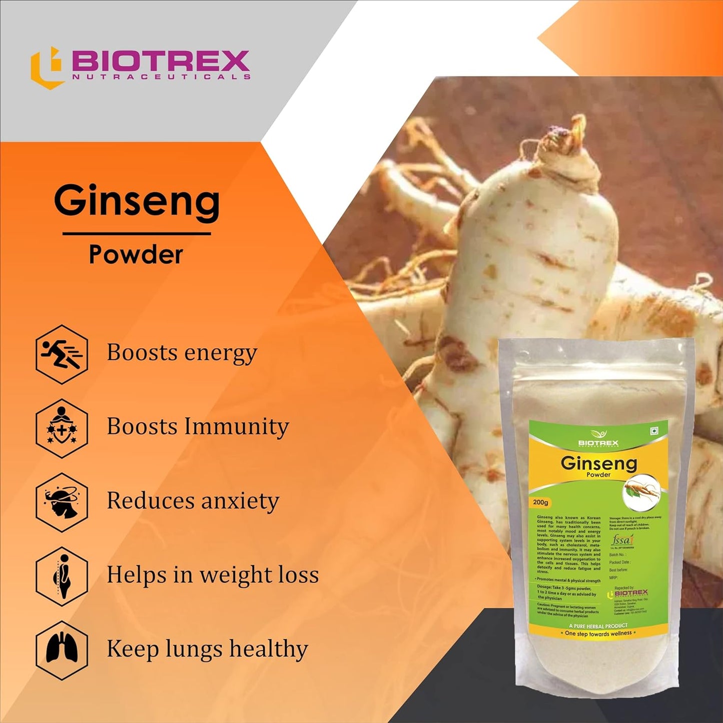 Biotrex Ginseng Herbal Powder - 200 G