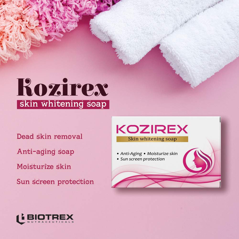 Biotrex Kozirex Skin Whitening Bath Soap, 75g (Pack of 6)
