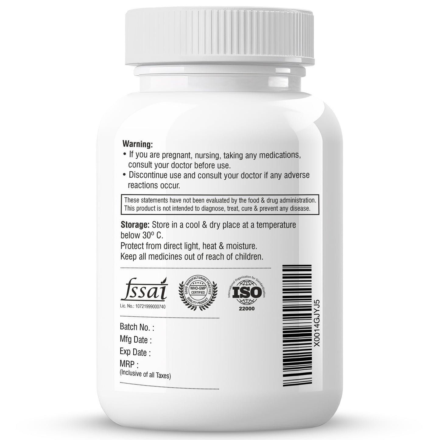 Biotrex Activated Charcoal 500mg Supplement For Healthy Digestive System - 60 Capsules