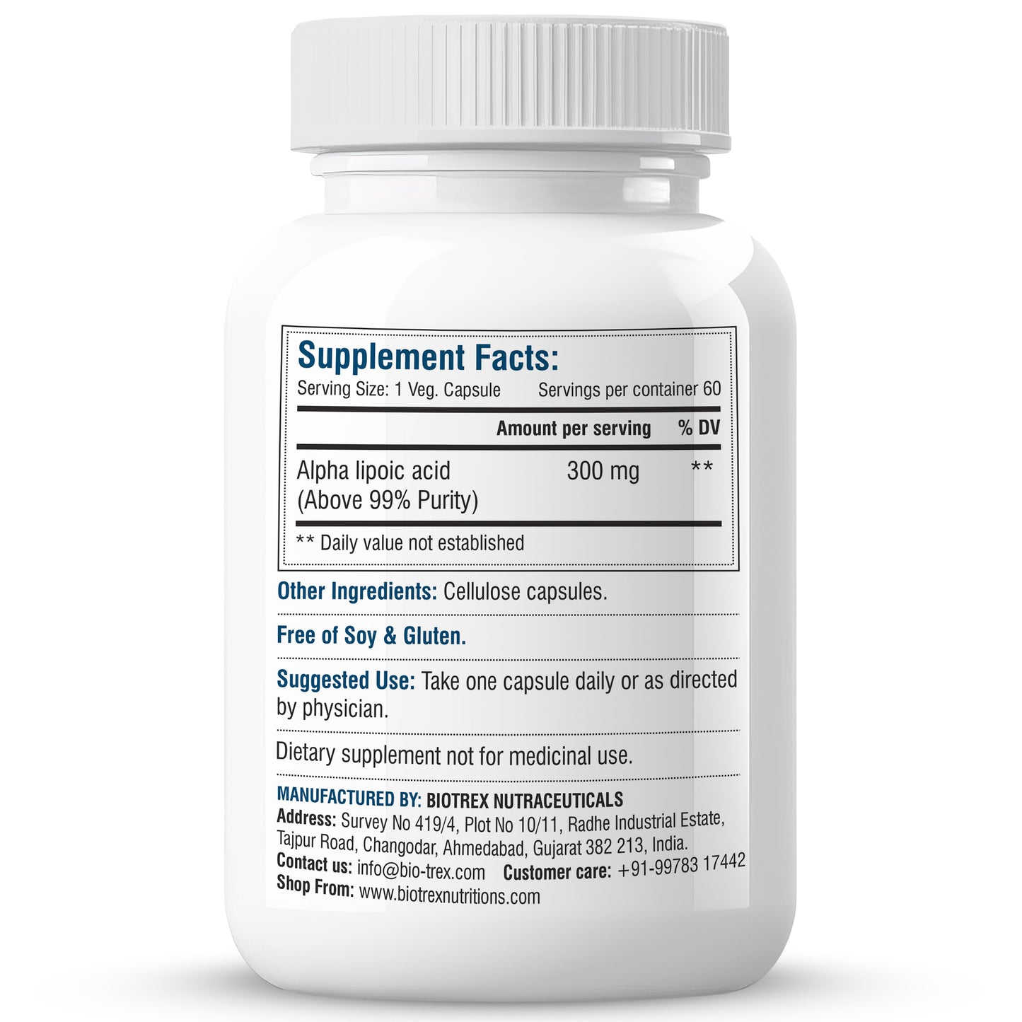 Biotrex Alpha Lipoic Acid 300mg - 60 Capsules