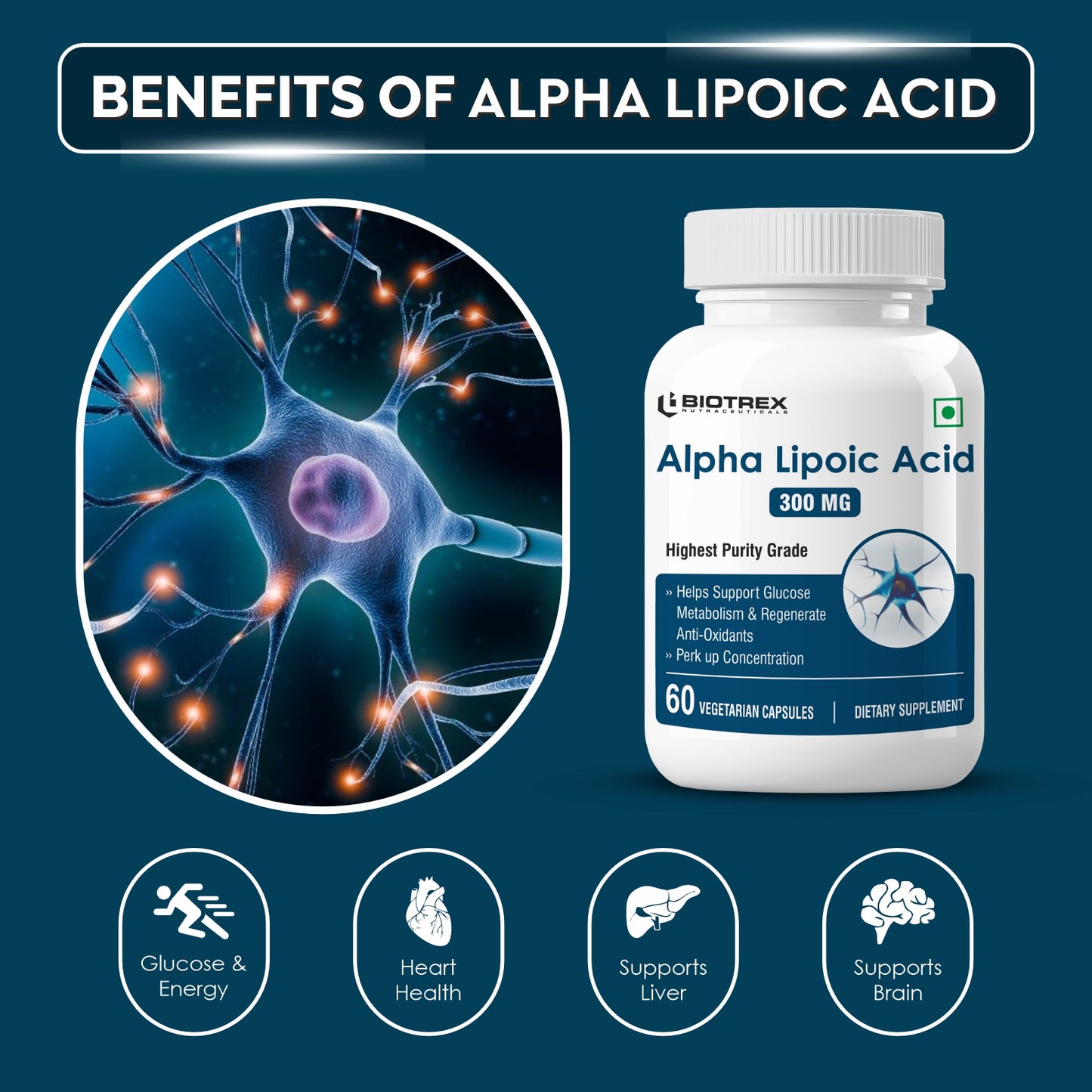 Biotrex Alpha Lipoic Acid 300mg - 60 Capsules
