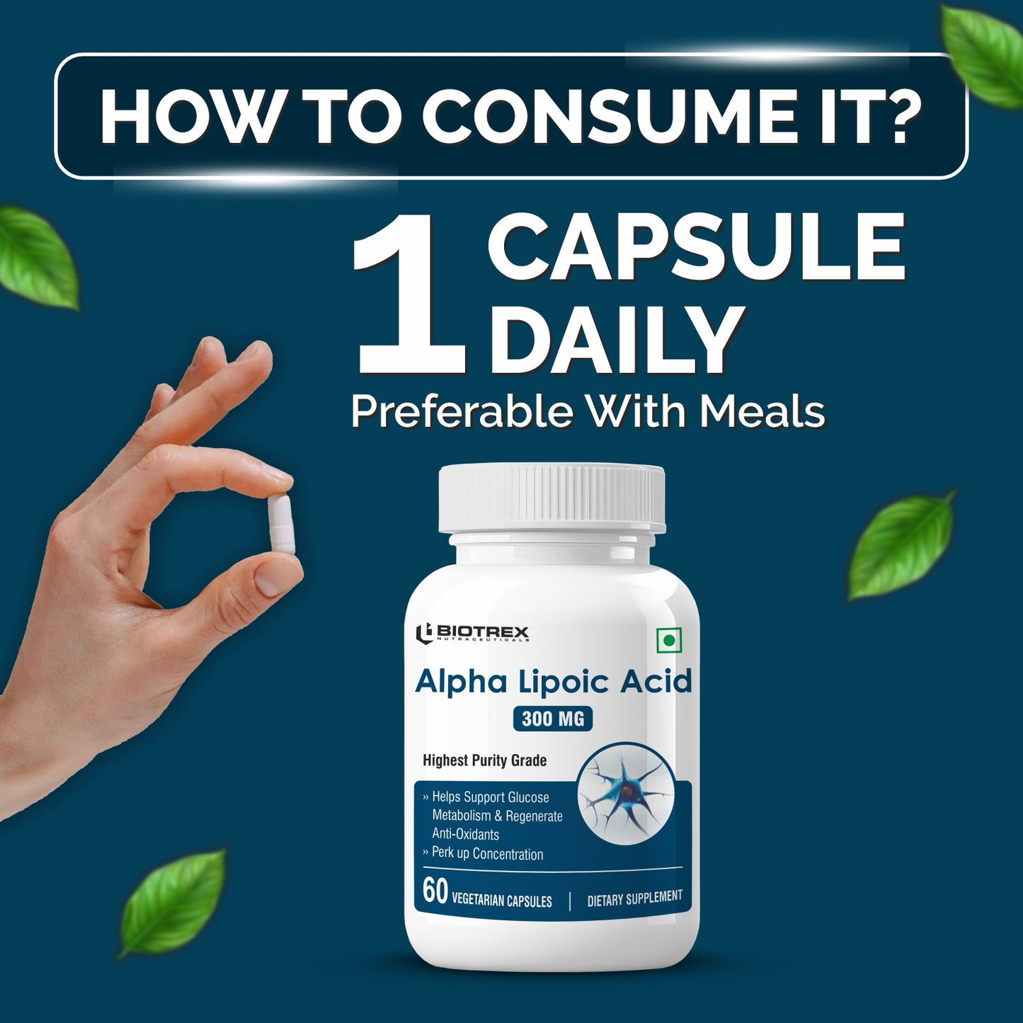 Biotrex Alpha Lipoic Acid 300mg - 60 Capsules