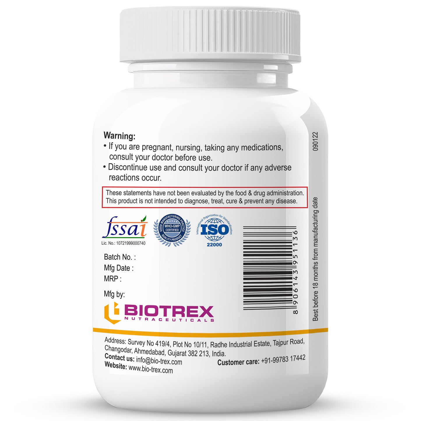 Biotrex Astragalus 500mg Supplement - 60 Veg Capsules