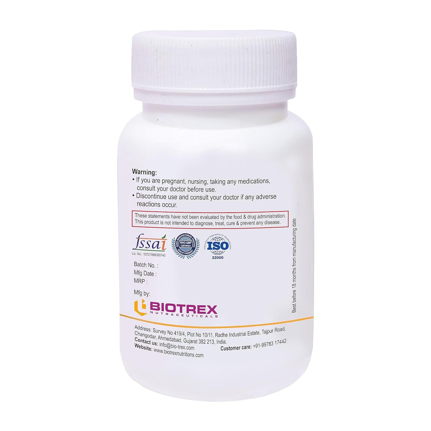 Biotrex Nutraceuticals Bio Pqq 20mg With Calcium Supplement - 60 Veg Capsules, pqq as (pyrroloquinoline Quinone disodium salt)