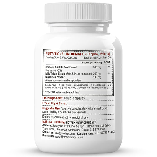 Biotrex Berberis Berberine 95% Supplement - 60 Veg Capsules