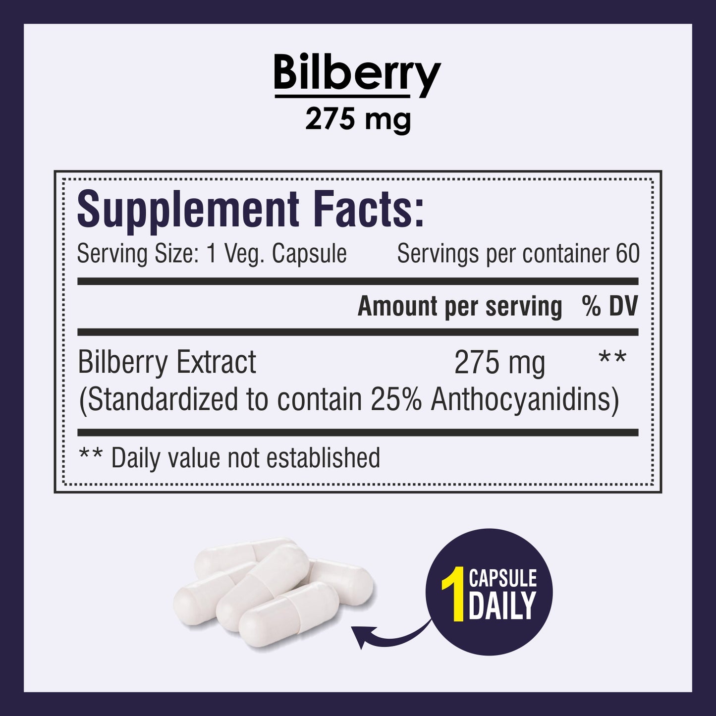 Biotrex Bilberry 275mg - 60 Capsules
