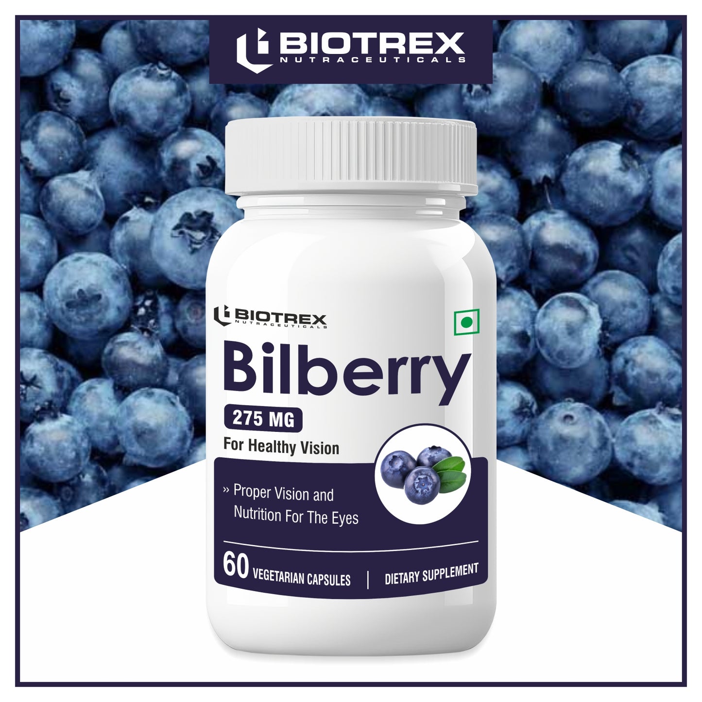 Biotrex Bilberry 275mg - 60 Capsules