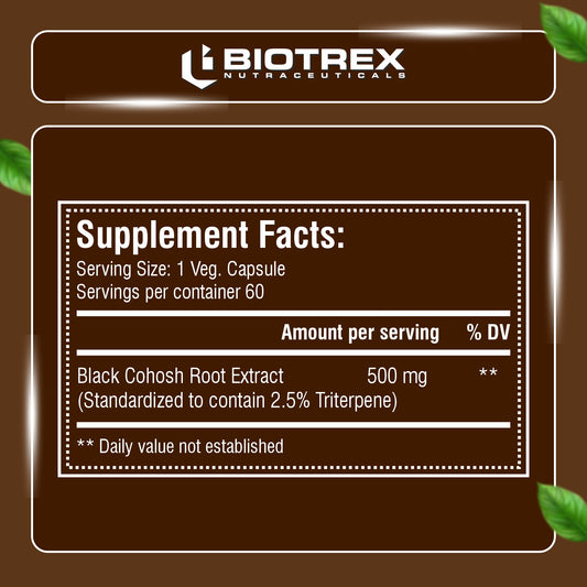 Biotrex Black Cohosh 500mg - 60 Capsules