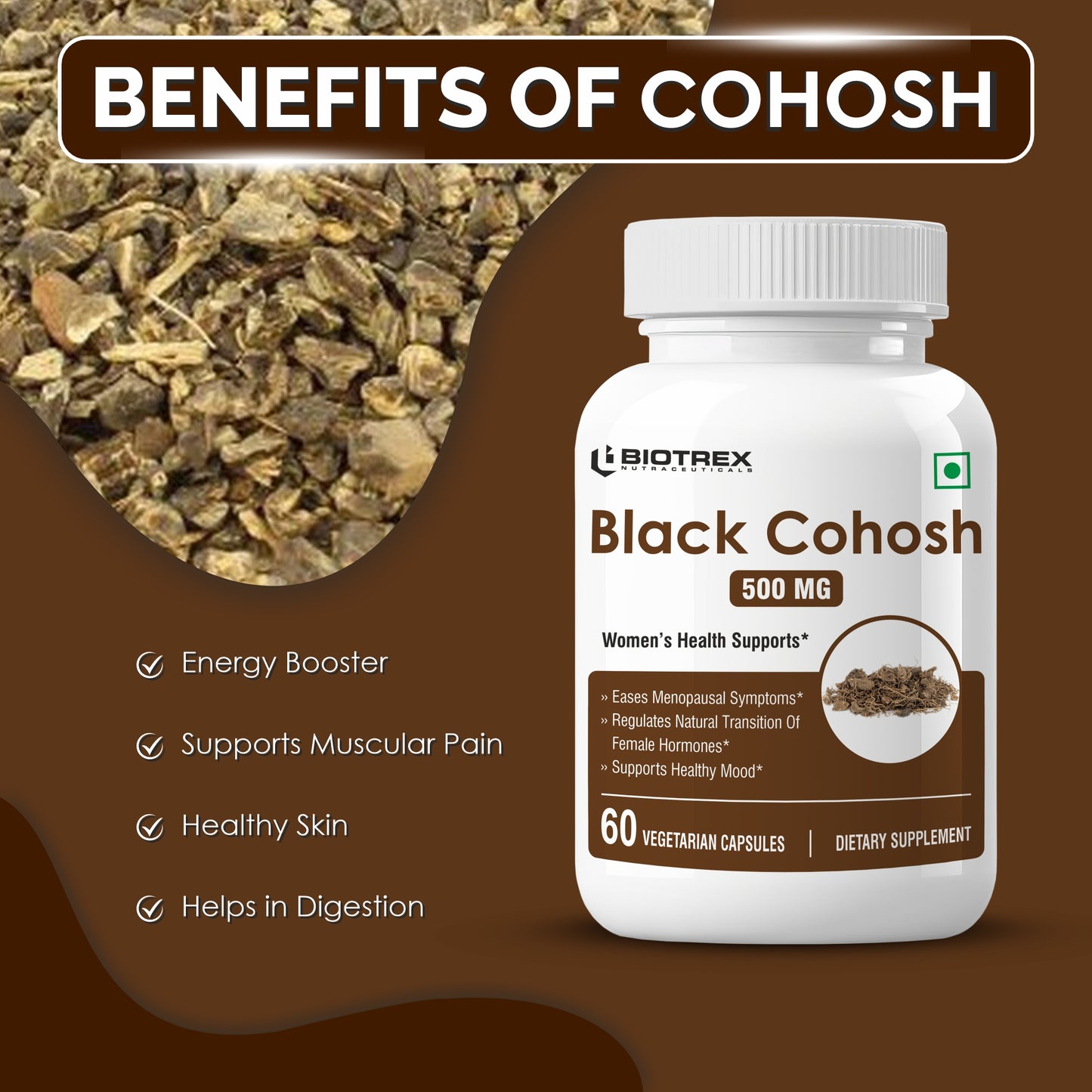 Biotrex Black Cohosh 500mg - 60 Capsules