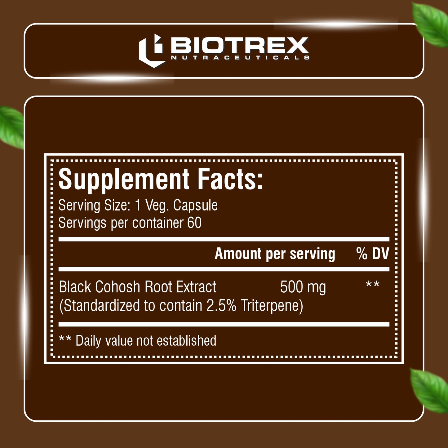 Biotrex Black Cohosh 500mg - 60 Capsules