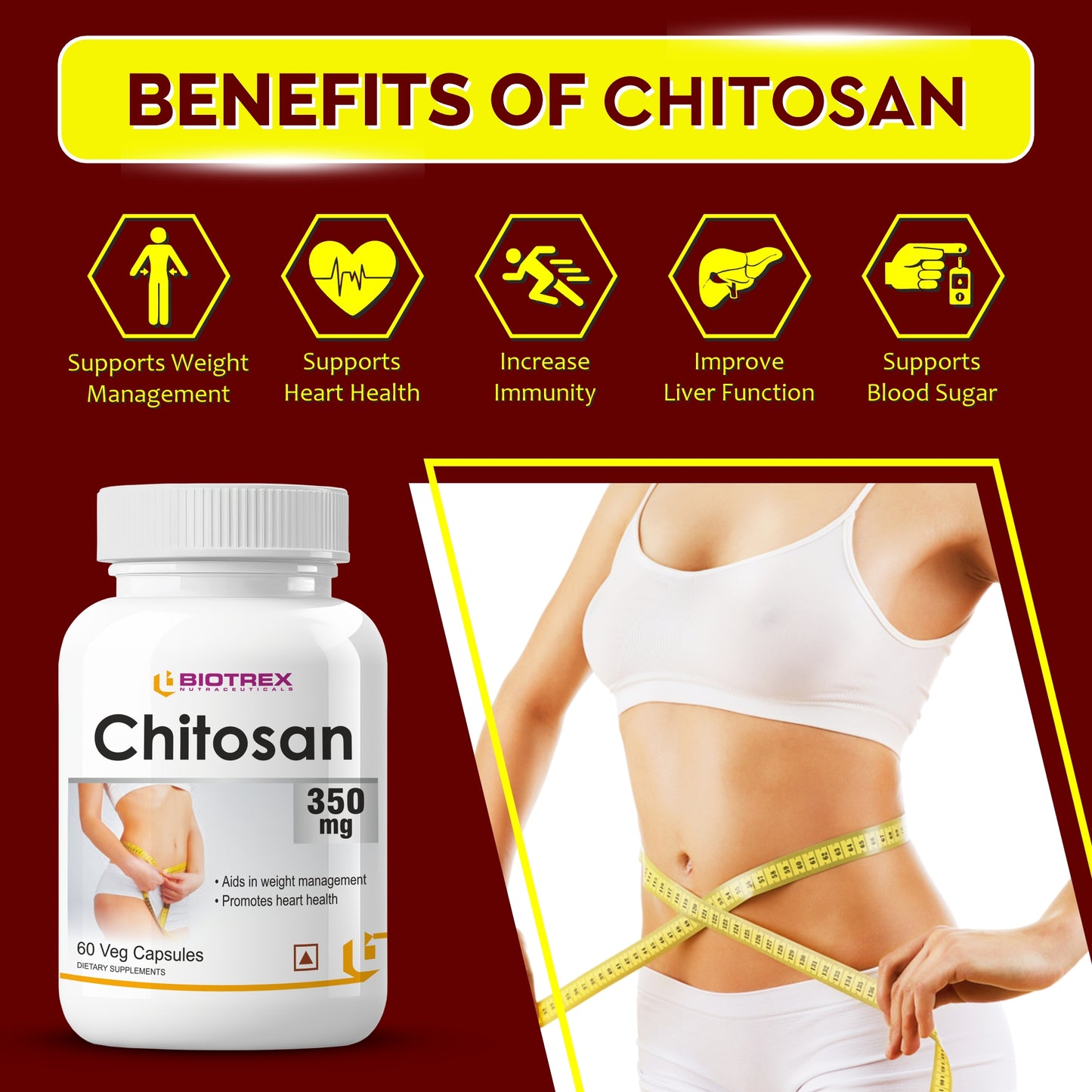 Biotrex Chitosan 350mg - 60 Capsules