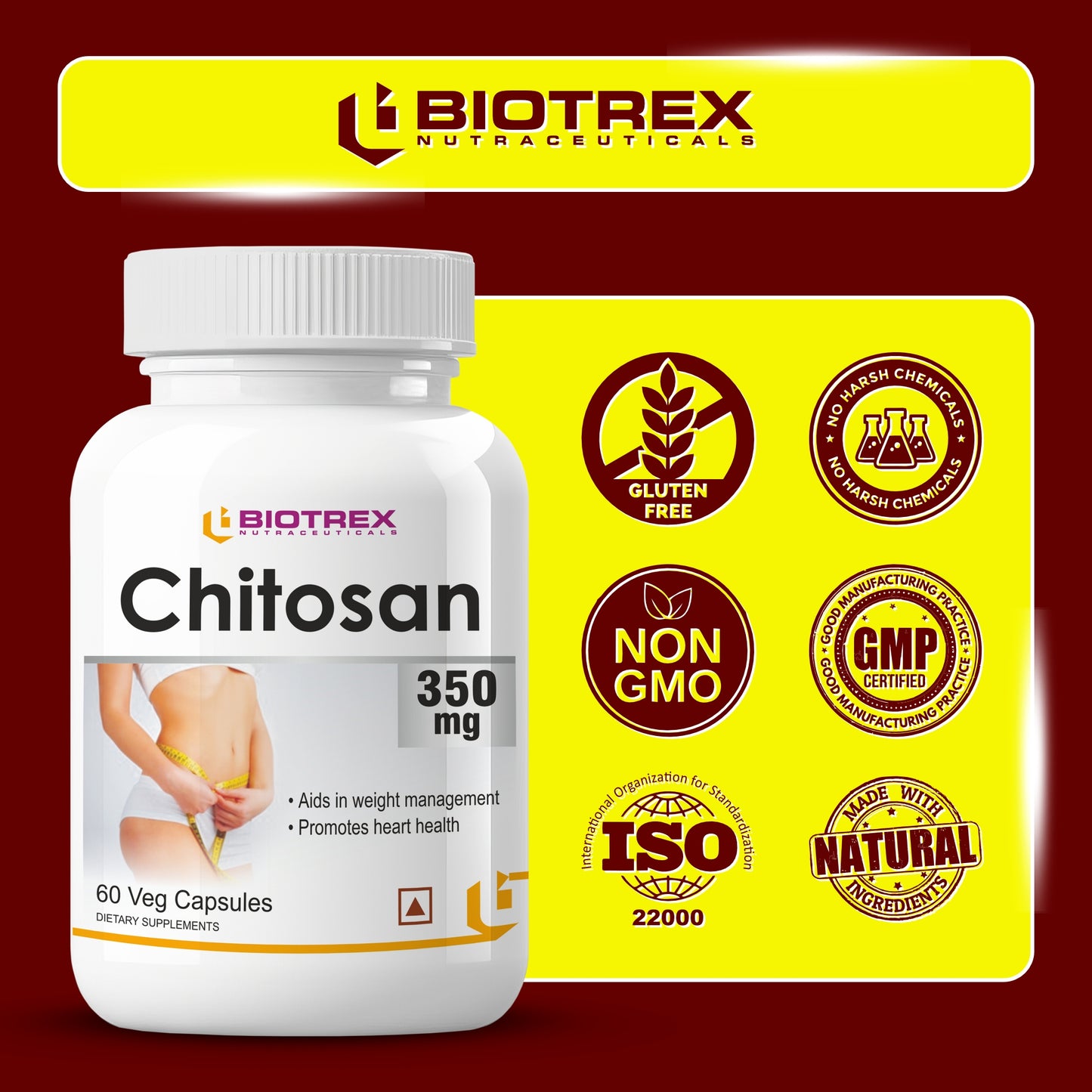 Biotrex Chitosan 350mg - 60 Capsules