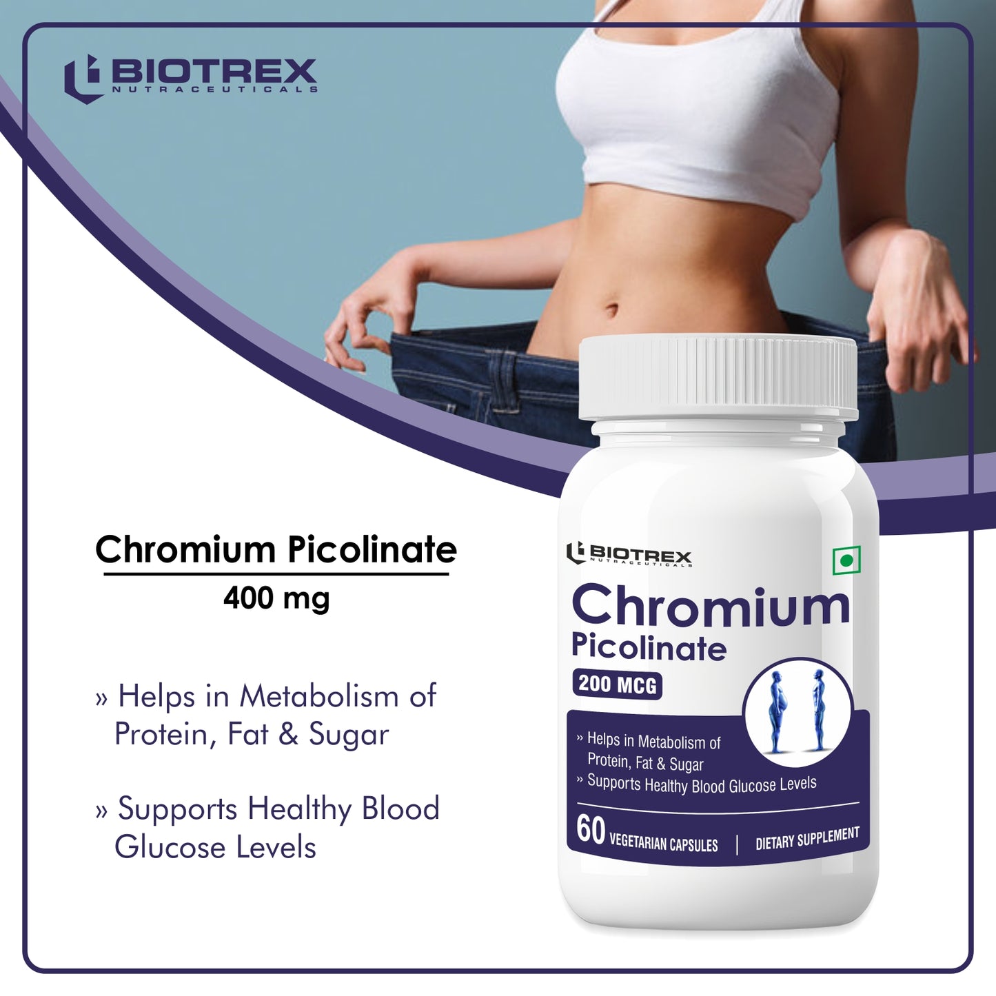Biotrex Chromium Picolinate 200mcg - 60 Capsules