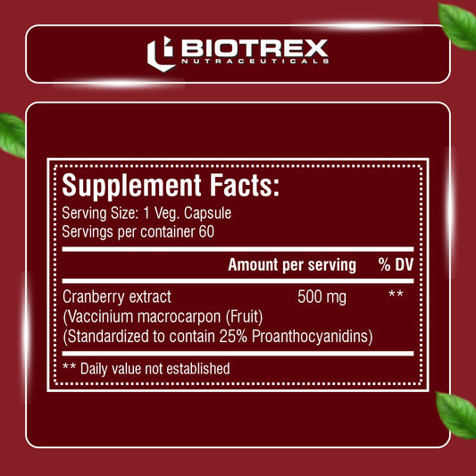 Biotrex Cranberry 500mg - 60 Capsules