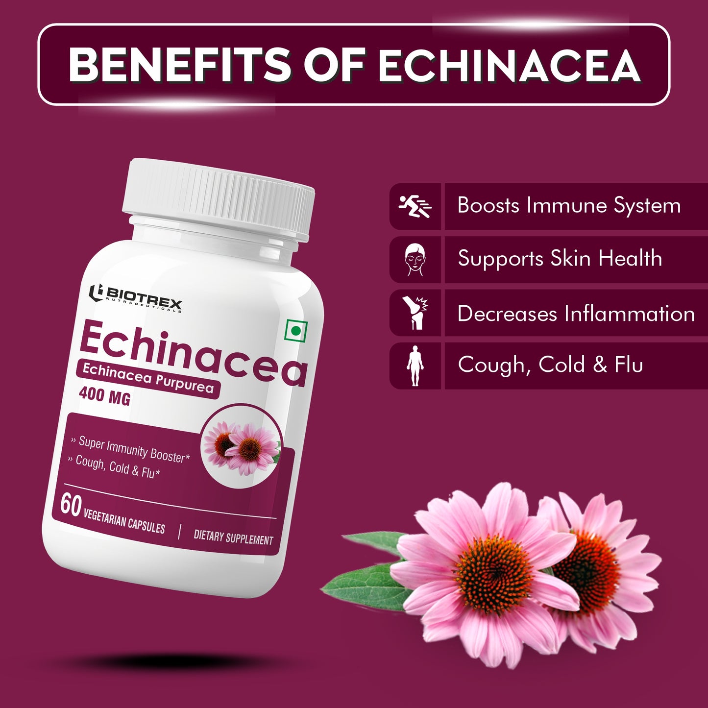 Biotrex Echinacea 400mg - 60 Capsules