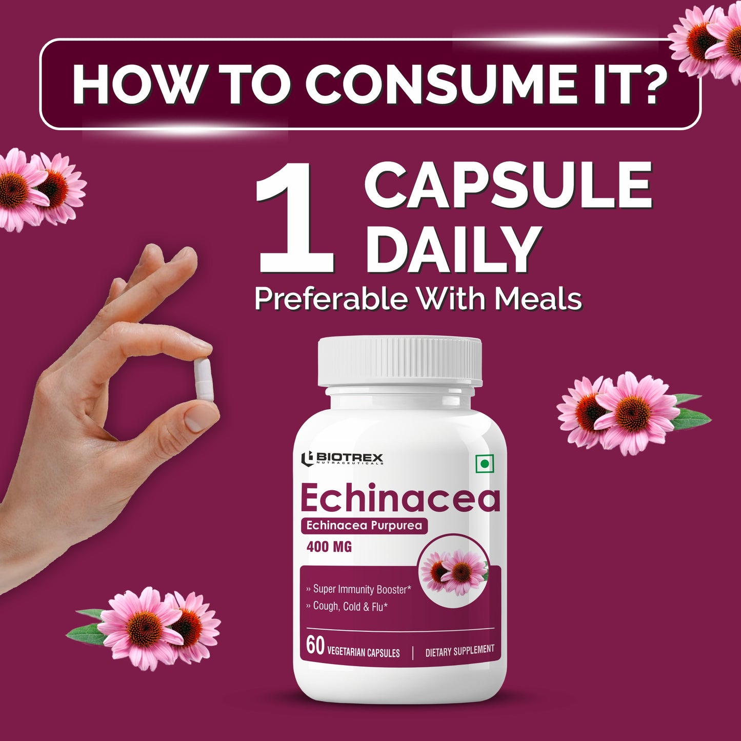 Biotrex Echinacea 400mg - 60 Capsules