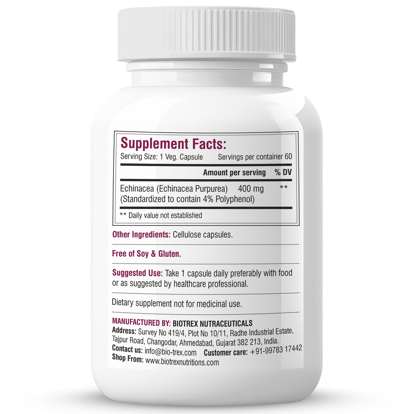 Biotrex Echinacea 400mg - 60 Capsules