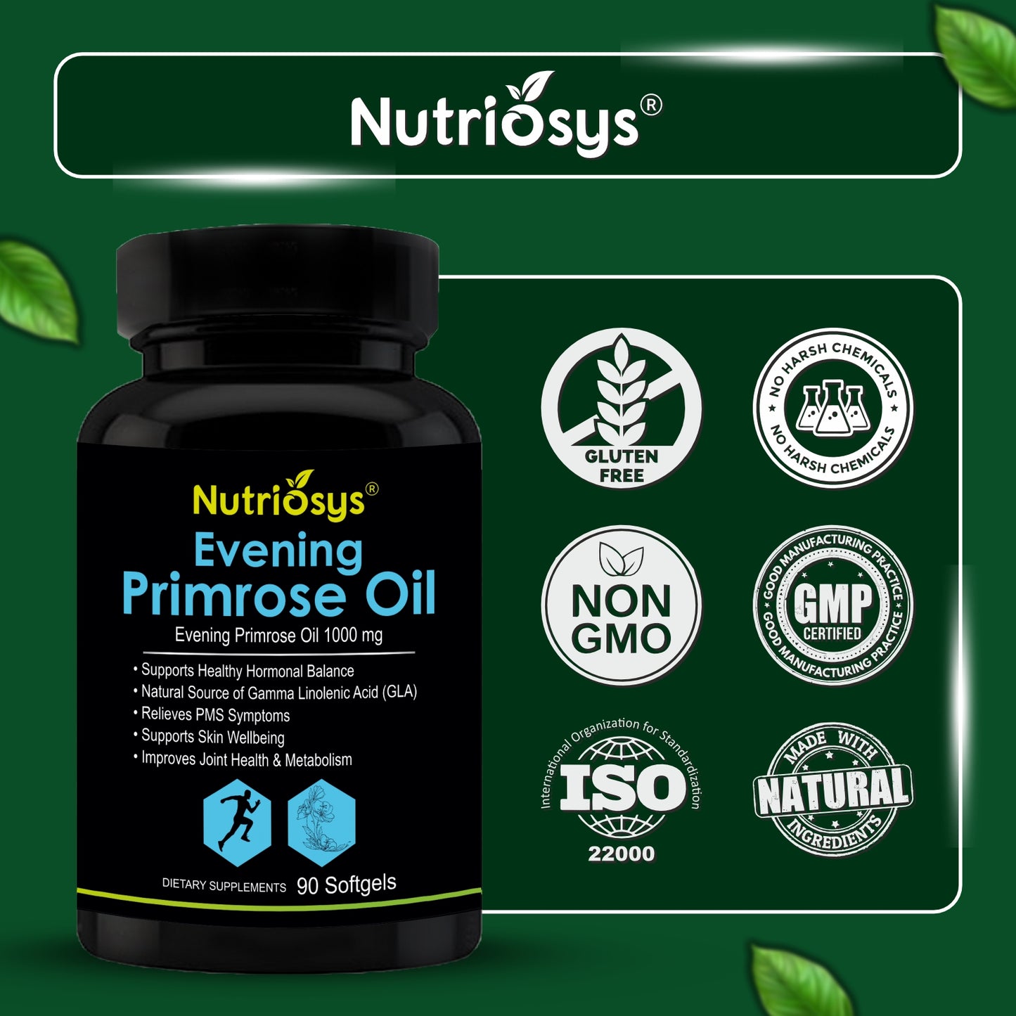 Nutriosys Evening Primrose Oil 1000mg - 90 Softgels