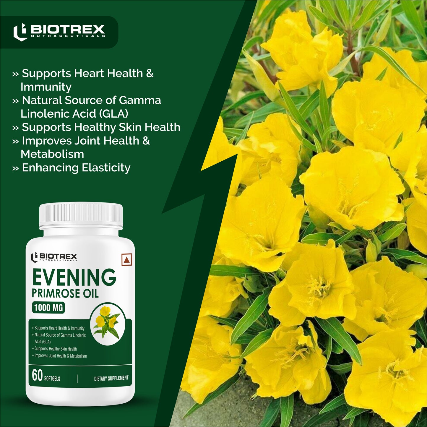 Biotrex Evening Primrose Oil 1000mg - 60 Softgels