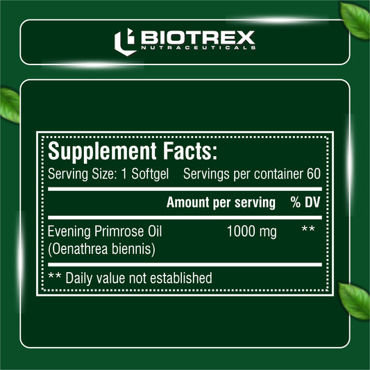 Biotrex Evening Primrose Oil 1000mg - 60 Softgels