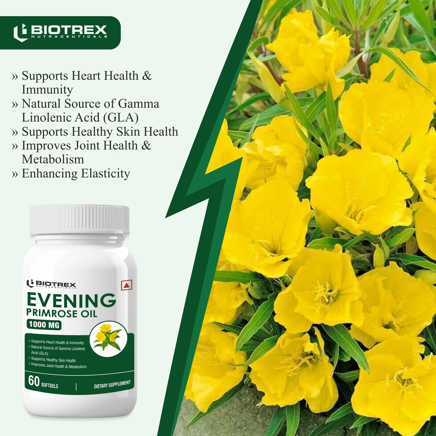 Biotrex Evening Primrose Oil 1000mg - 60 Softgels
