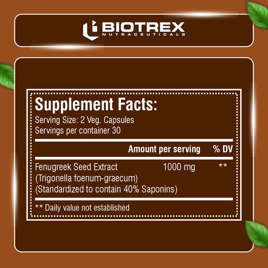 Biotrex Fenugreek 1000mg - 60 Capsules
