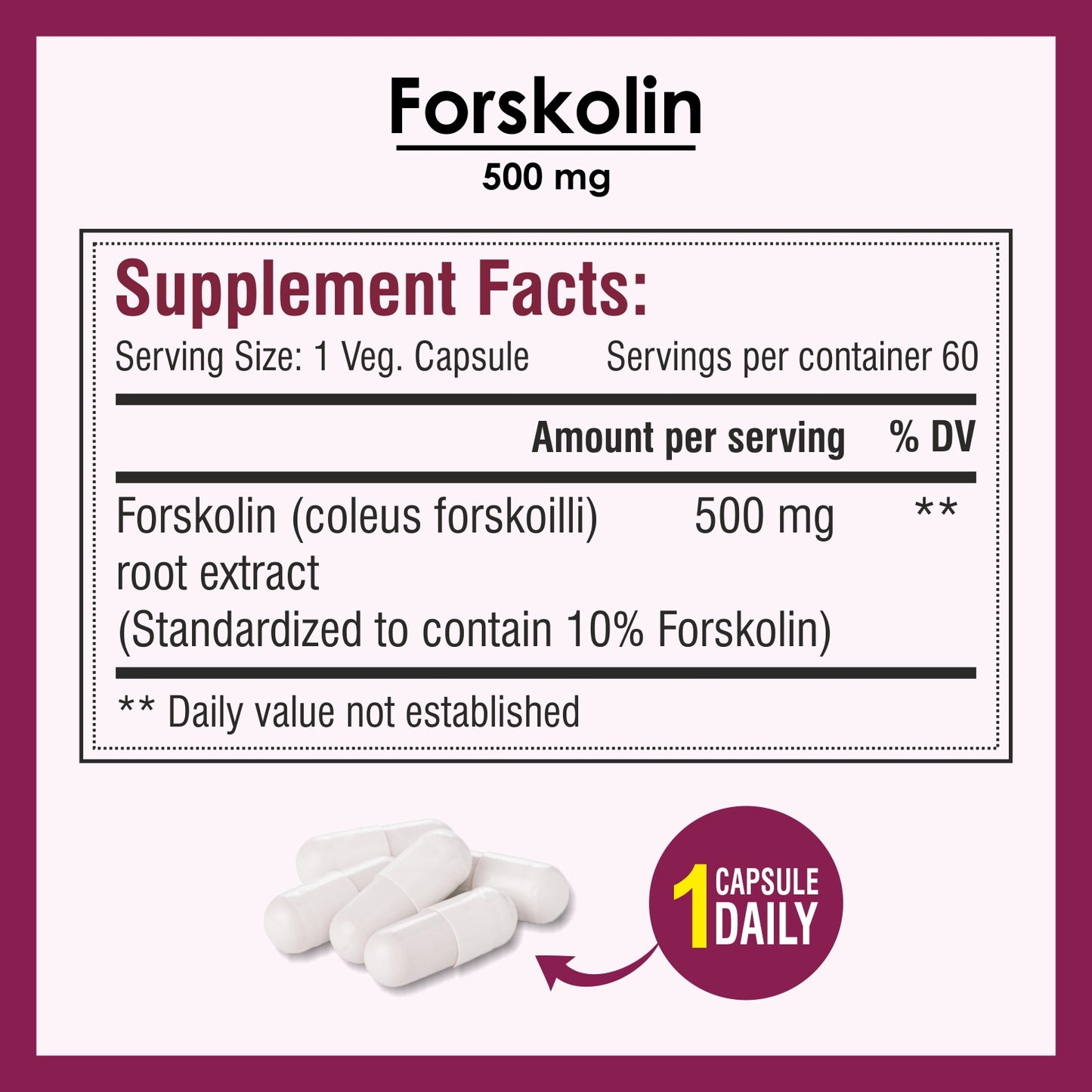 Biotrex Forskolin 500mg- 60 Capsules