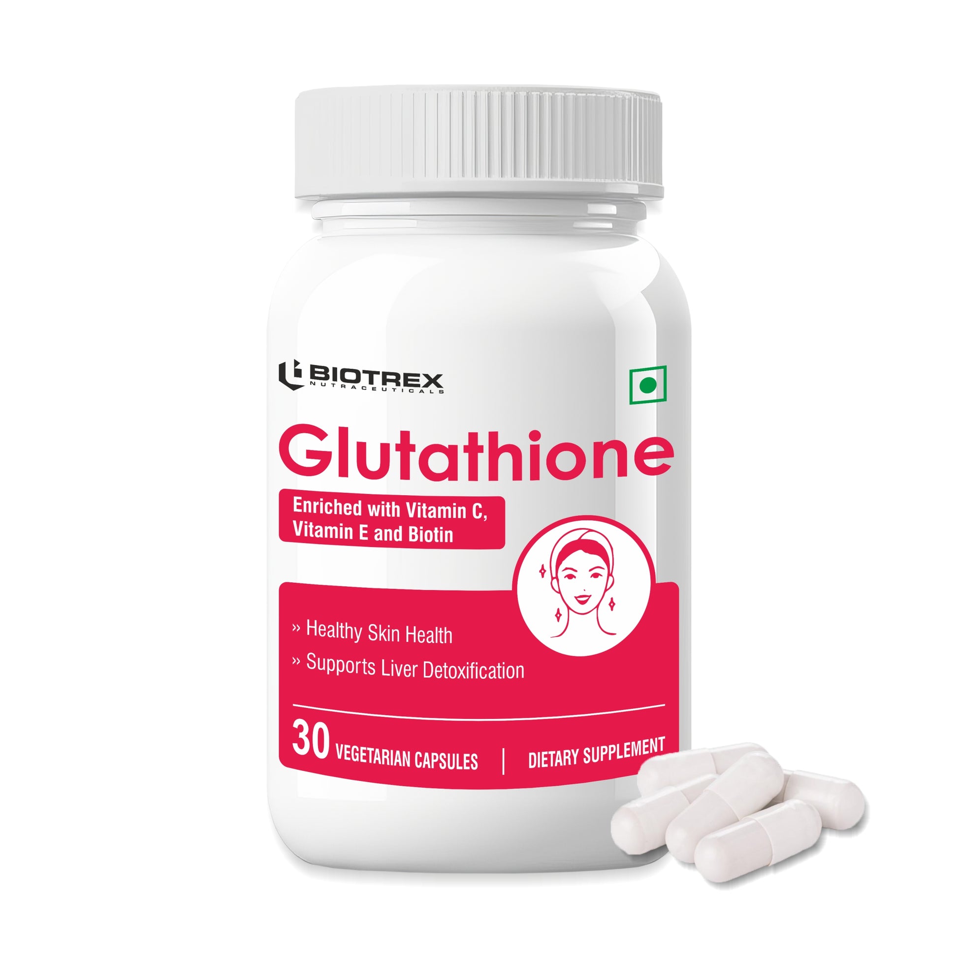 Biotrex Glutathione With Vitamin C & E, Biotin, Grape Seed Extract, Al BIOTREX NUTRACEUTICALS Biotrex Glutathione With Vitamin C & E, Biotin, Grape Seed Extract, Al BIOTREX NUTRACEUTICALS