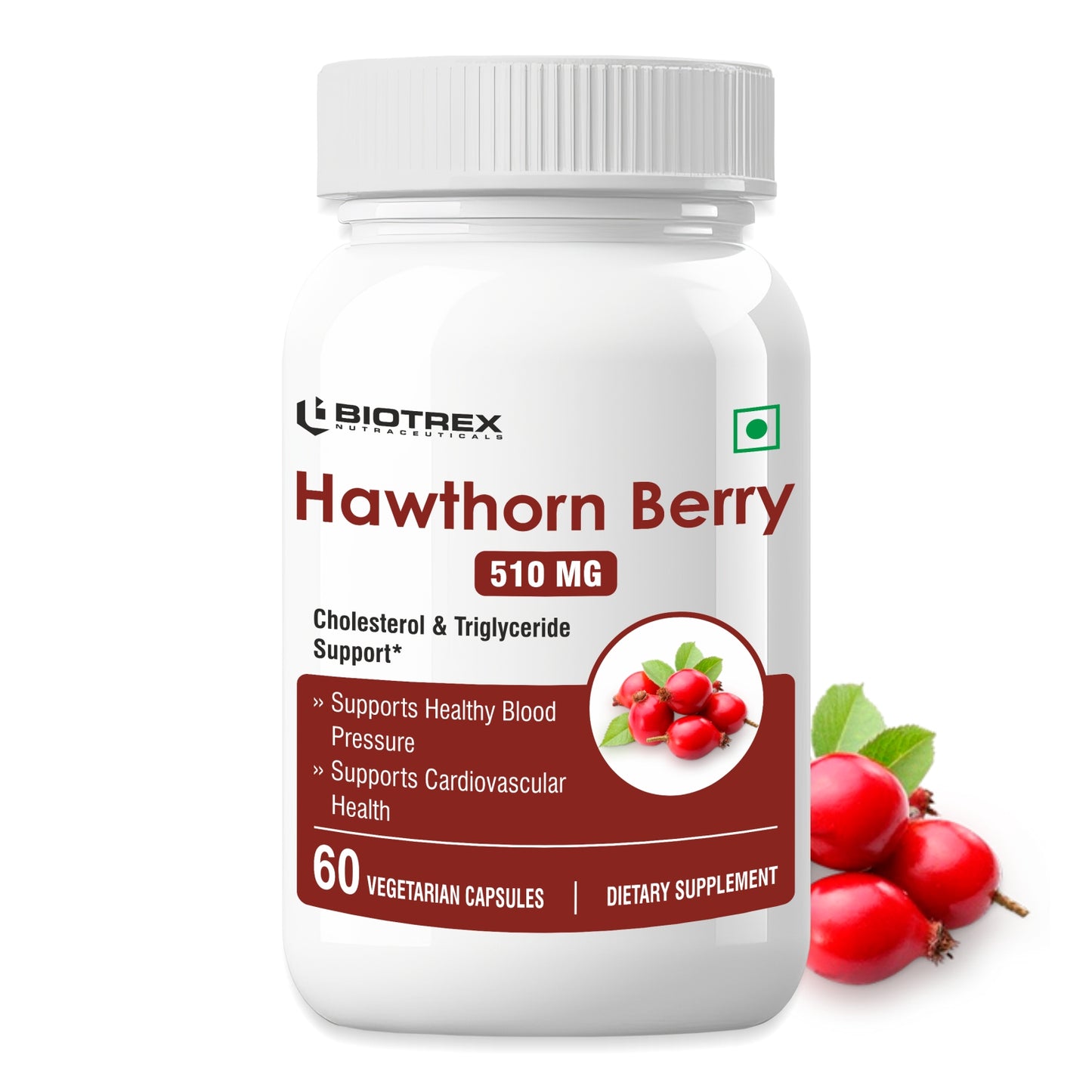 Biotrex Hawthorn Berry 510mg - 60 Capsules