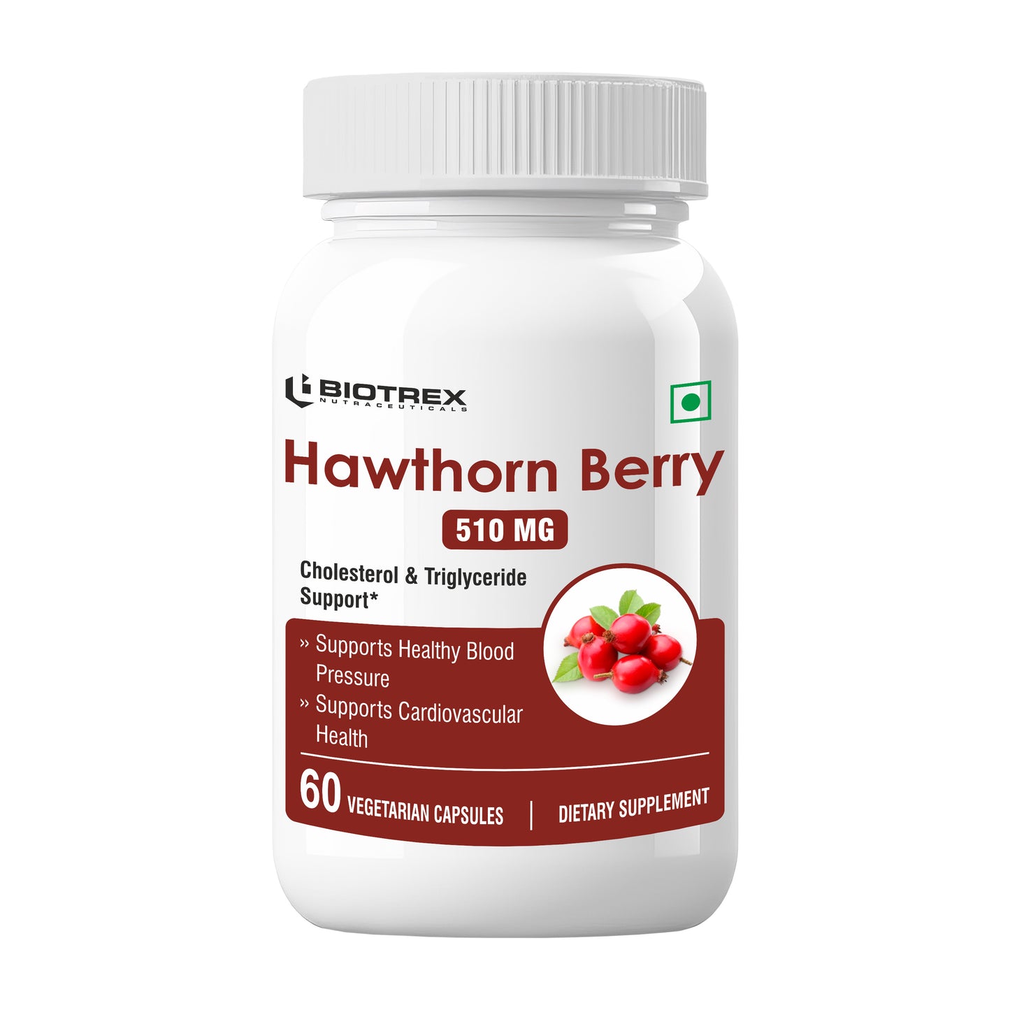 Biotrex Hawthorn Berry 510mg - 60 Capsules