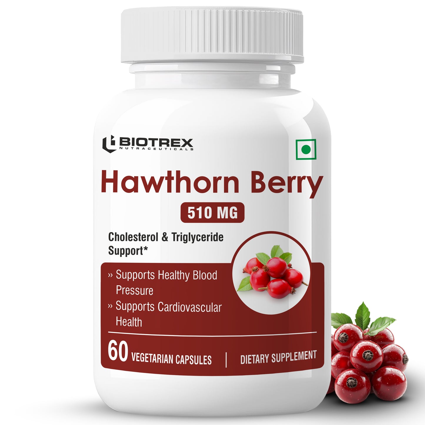 Biotrex Hawthorn Berry 510mg - 60 Capsules