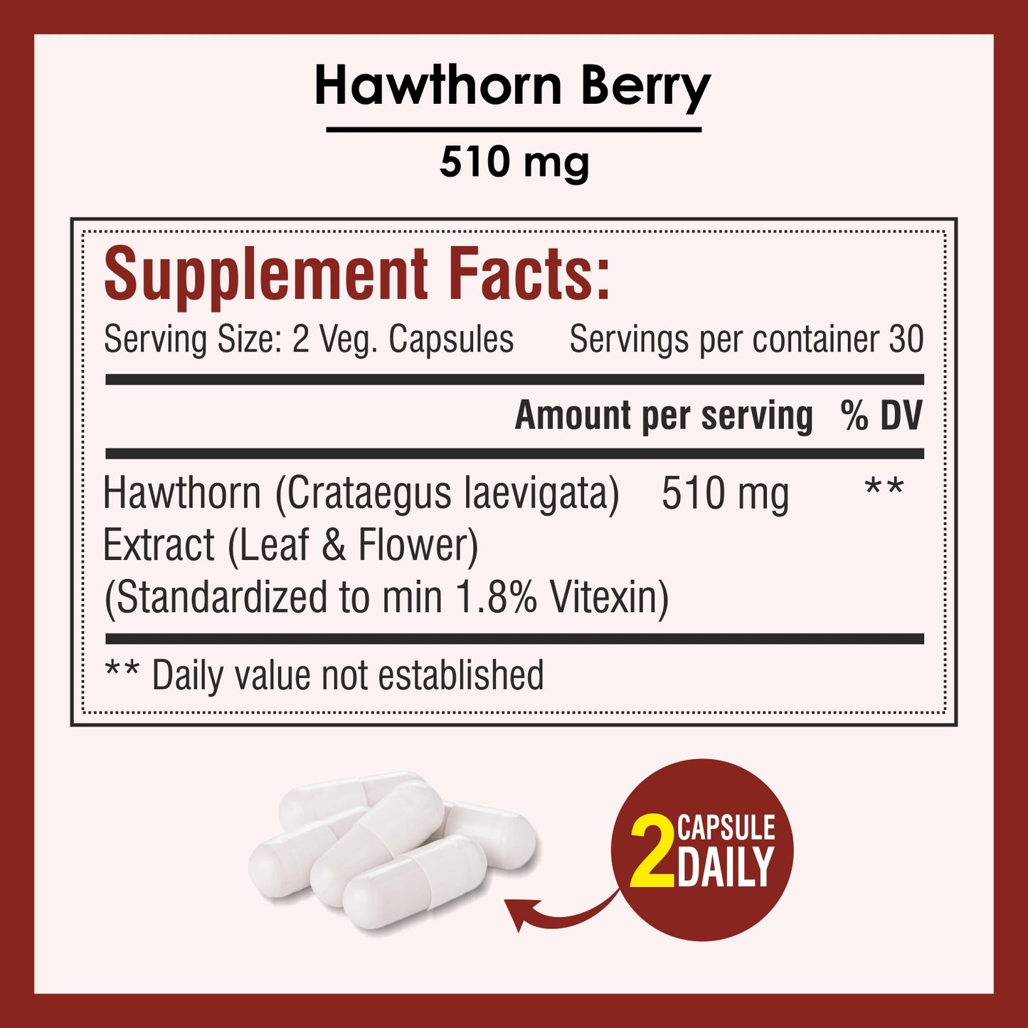 Biotrex Hawthorn Berry 510mg - 60 Capsules