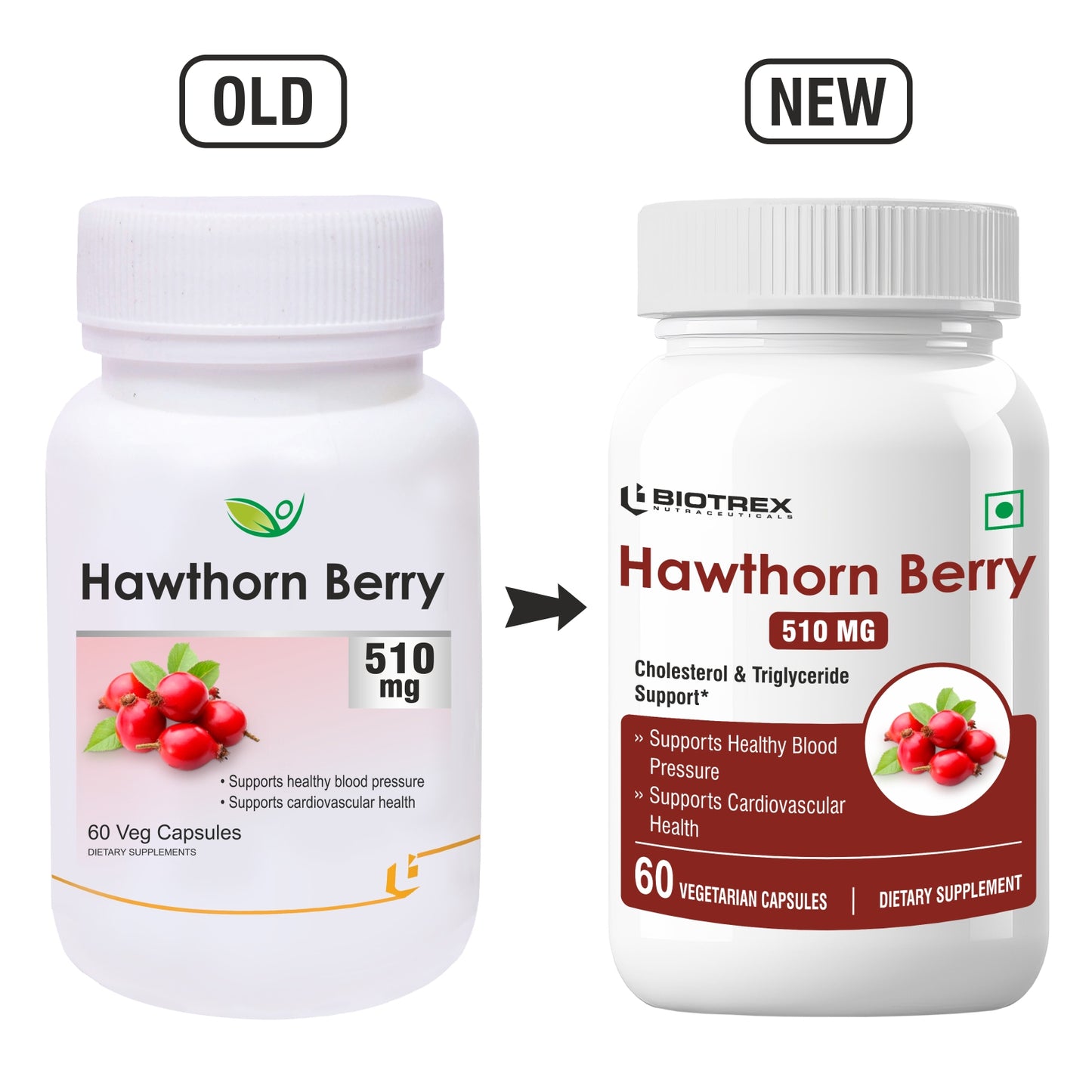 Biotrex Hawthorn Berry 510mg - 60 Capsules