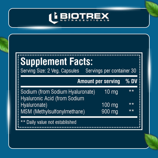 Biotrex Hyaluronic Acid 100mg - 60 Capsules