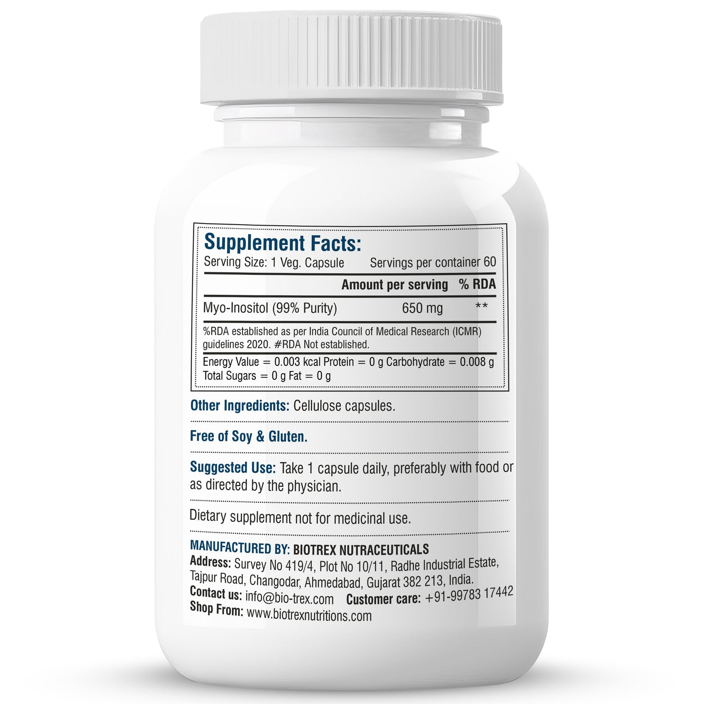 Biotrex Inositol 650mg - 60 Capsules