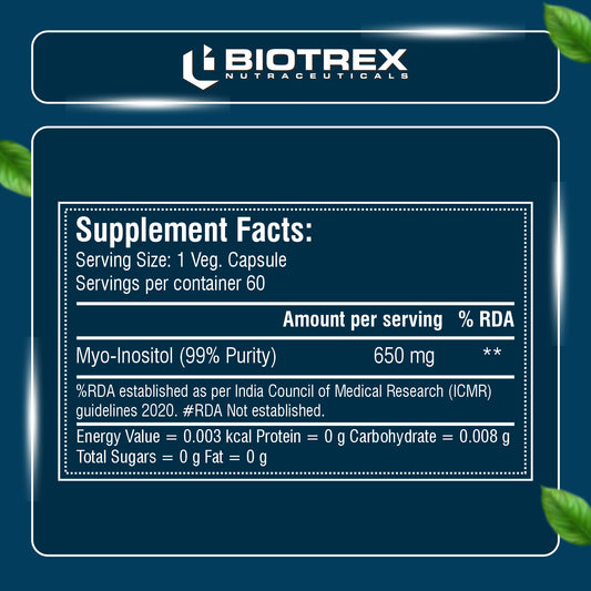 Biotrex Inositol 650mg - 60 Capsules
