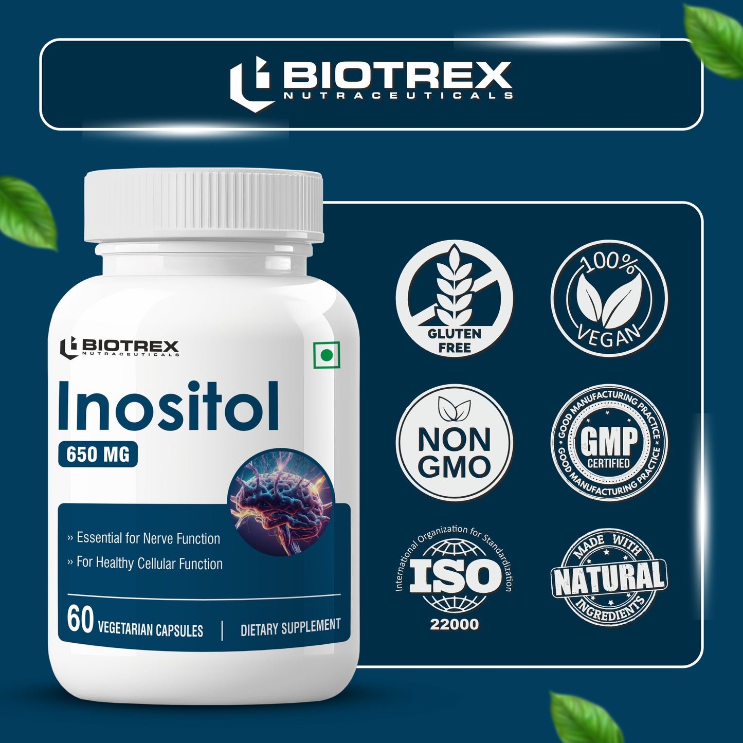Biotrex Inositol 650mg - 60 Capsules