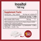 Biotrex Myo Inositol 750mg, Pcos, Brain & Nerve Health, 99% High Purity Grade Inositol, Fat Metabolism - 60 Vegetarian Capsules