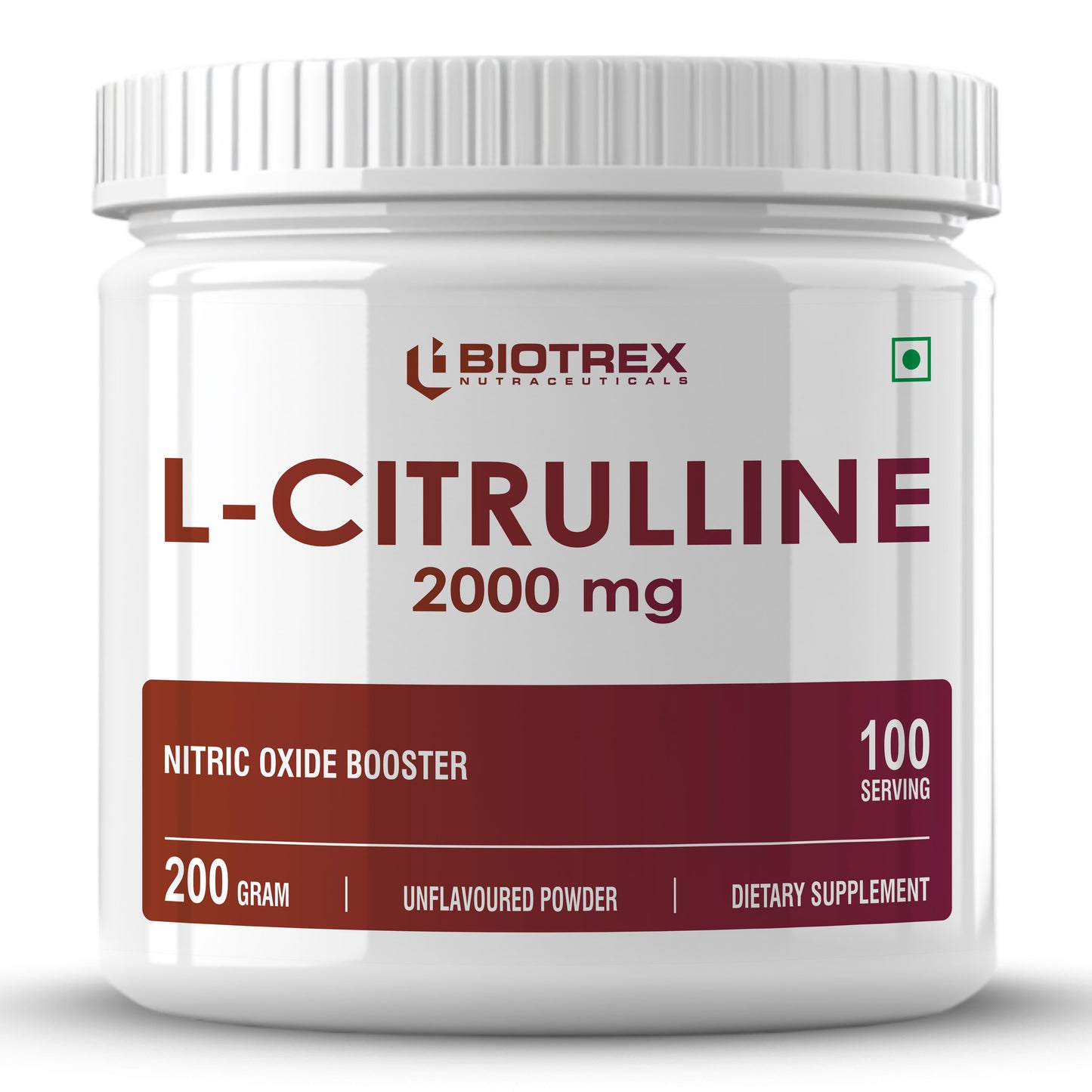Biotrex Nutraceuticals L Citrulline Powder 2000mg | Supports Endurance & Muscle Pump | Production of Creatine | Enhances Athletic Performance | Unflavoured - 200Gram (100 Servings)
