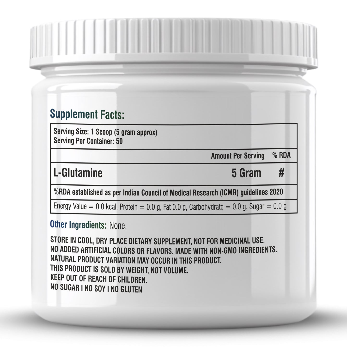 Biotrex L Glutamine Amino Acid Powder 5000mg Per Serving | Preworkout & Muscle Growth | Immune & Gut Health | Enhances Endurance | Unflavoured - 250Gram (50 Serving)