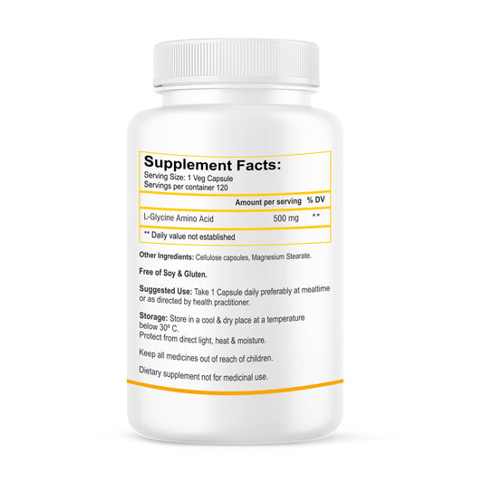 Biotrex L-Glycine Amino Acid 500mg 120veg capsules