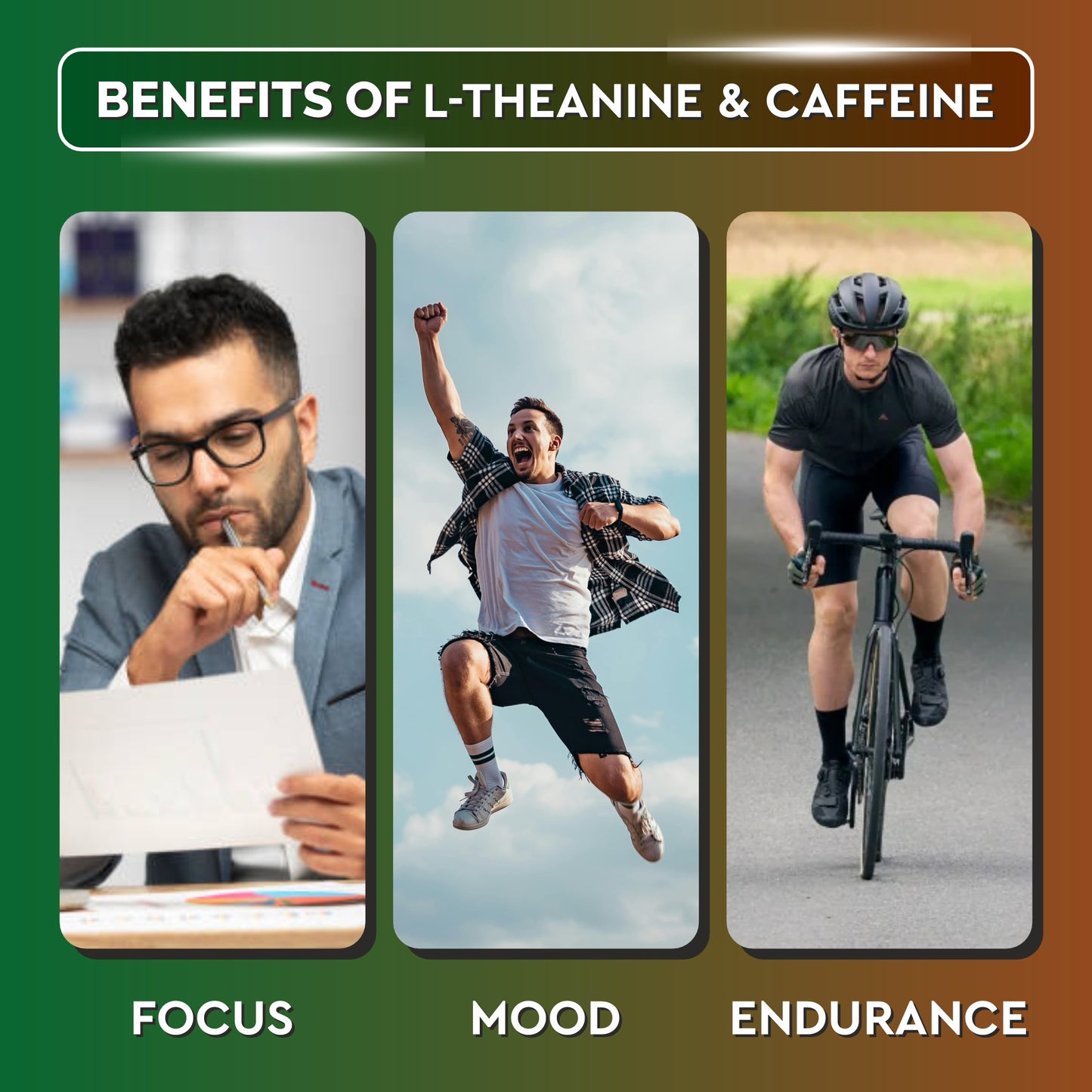 Biotrex L-Theanine 200mg Caffeine 100mg Supplement helps to improve Exercise Performance & supports Energy Management - 60 Veg Capsules