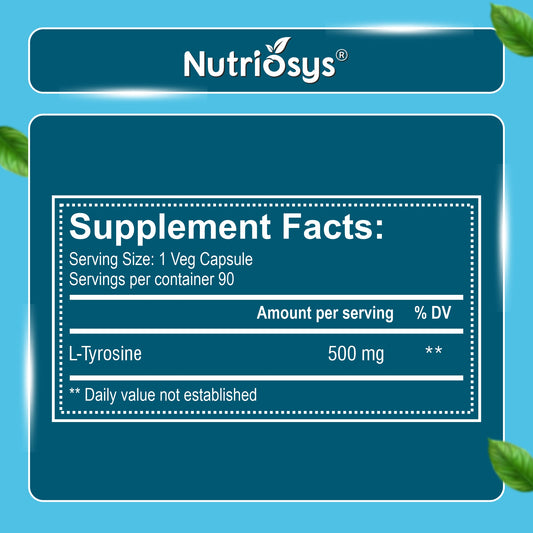 Nutriosys L-Tyrosine 500mg - 90 Capsules