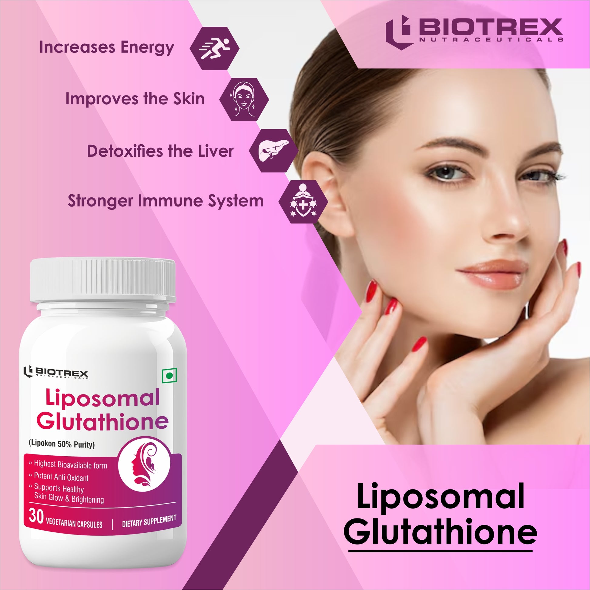 Biotrex Liposomal Glutathione Supports Healthy Skin Health, High Purit BIOTREX NUTRACEUTICALS Biotrex Liposomal Glutathione Supports Healthy Skin Health, High Purit BIOTREX NUTRACEUTICALS