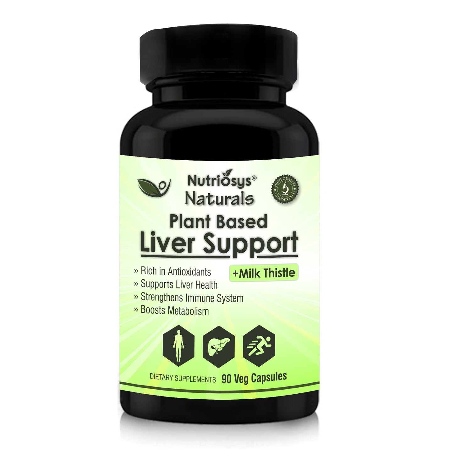 Nutriosys Naturals Plant Based Liver Support Supplement With Milk Thistle, Turmeric, Dandelion Root, Ginger, Radish, Green Tea, Beetroot | 90 Veg Capsules