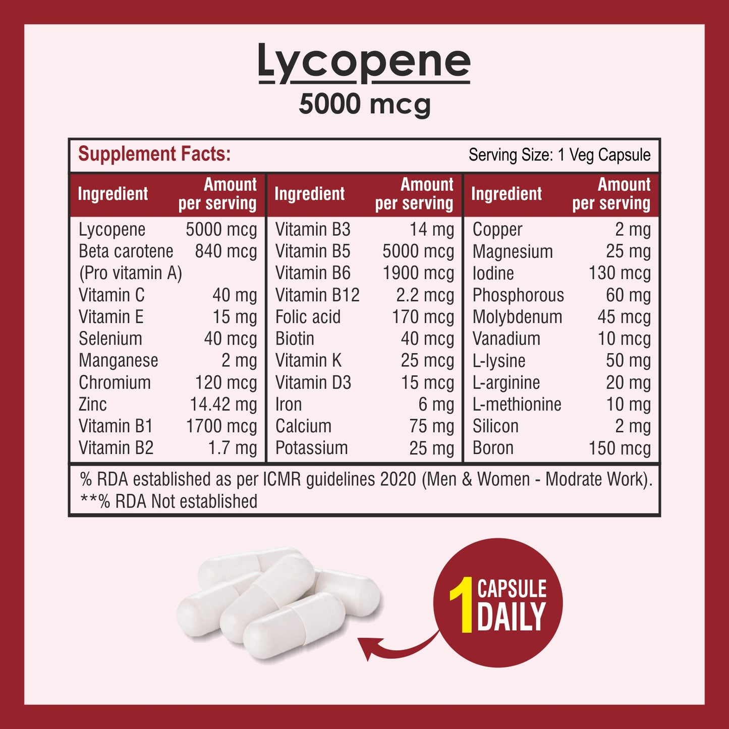 Biotrex Lycopene 5000mcg - 60 Capsules