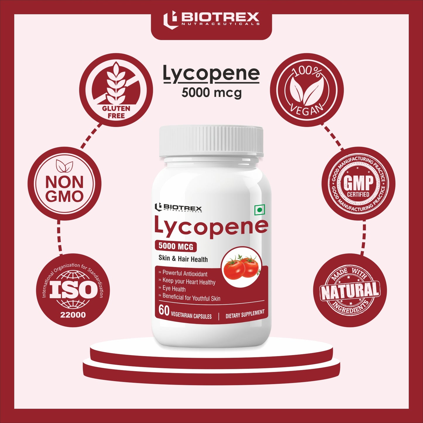 Biotrex Lycopene 5000mcg - 60 Capsules