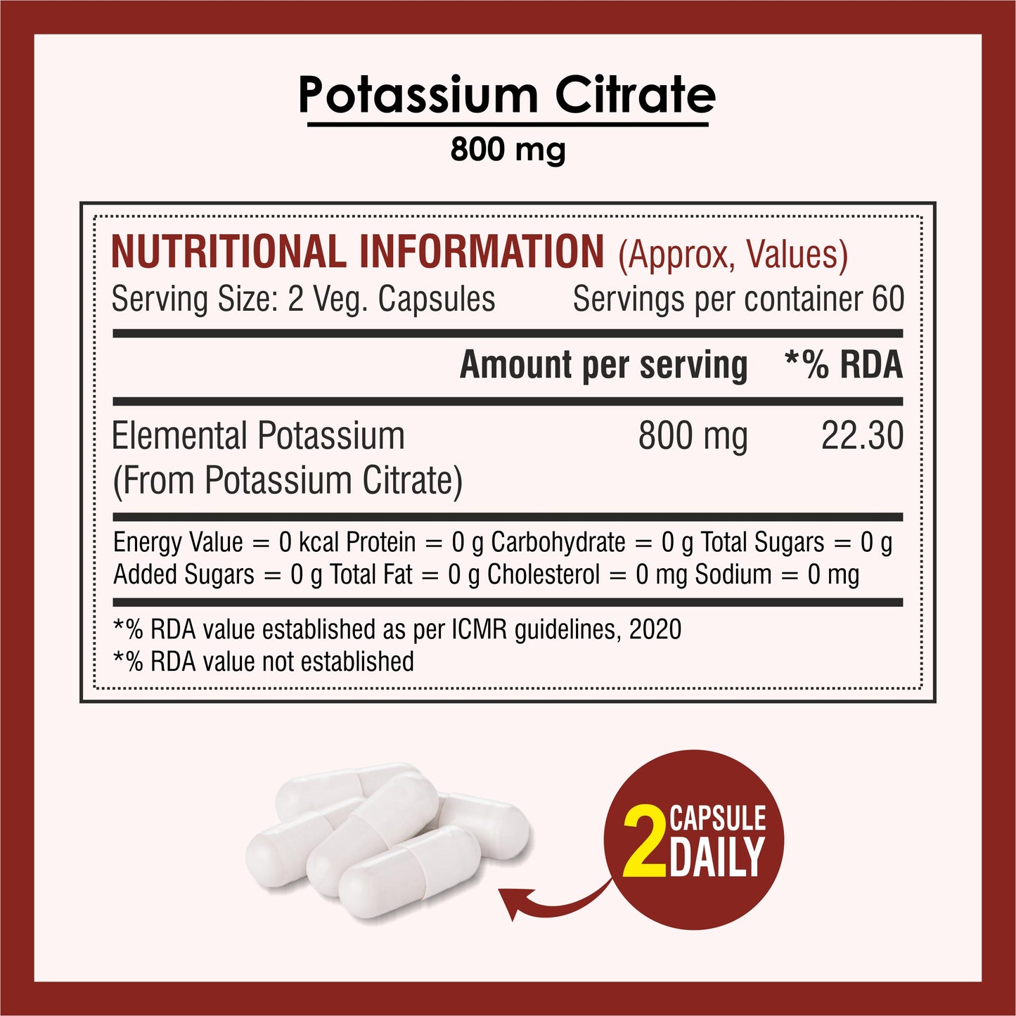 Biotrex Potassium Citrate 800mg supplement, Healthy Bone & Joint Health, Supports Healthy Nerve Health - 120 Vegetarian Capsules