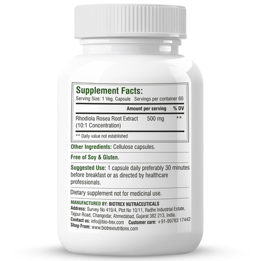 Biotrex Rhodiola 500mg - 60 Capsules